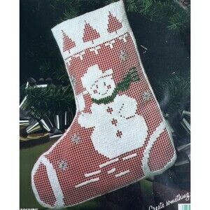 Net Darning Kit Snowman Stocking Christmas Stocking Vogart Crafts 2946 NIP